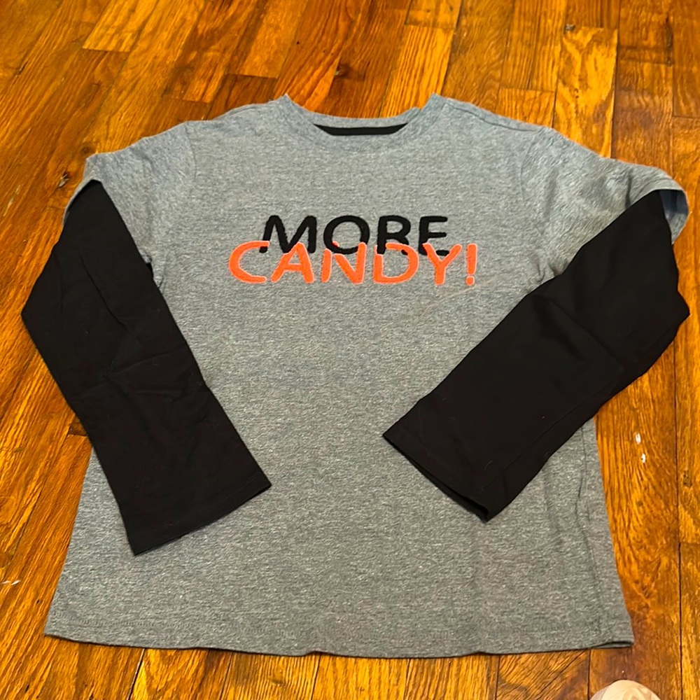 Cat & Jack 2 in 1 tee “more candy” Halloween shirts. Size M or 8/10.